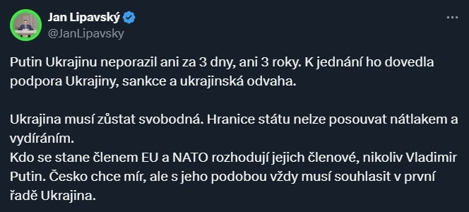 Глава МИД Чехии Липавский жестко и однозначно высказался о предстоящих переговорах Трампа с Путиным: "Его довели..."