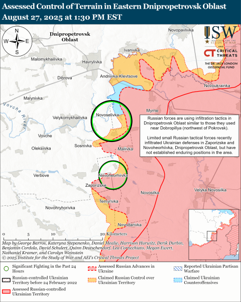 ​Враг пытается повторить Добропольский прорыв: в ISW рассказали о проникновении ВС РФ на Днепроптеровщину