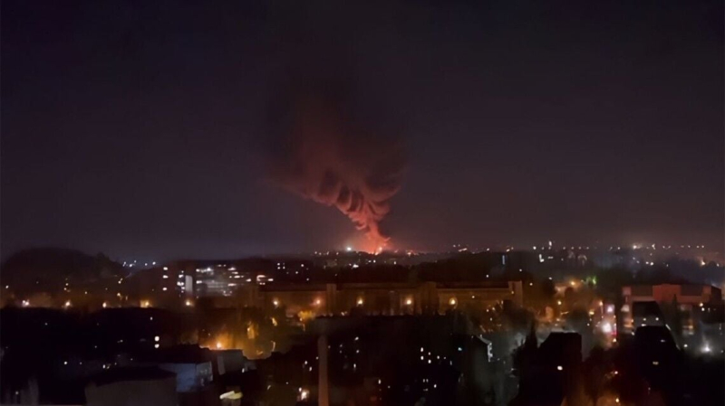 Атака дронов на Донецк