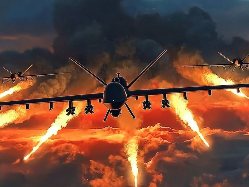 Массированная атака дронов на территорию РФ