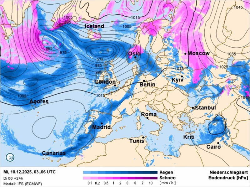Температурная карта Украины