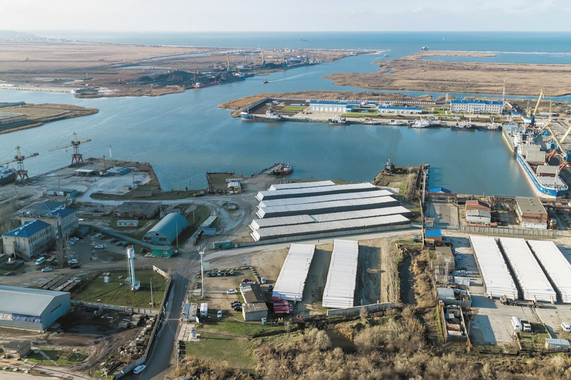 Пожар в порту Темрюк после атаки