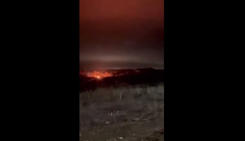 Пожар на электроподстанции в Аксае