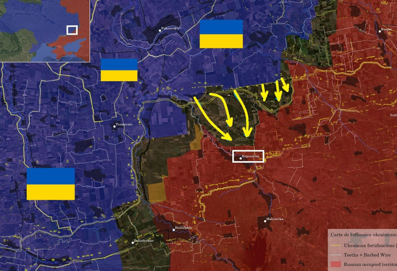 Украинская механизированная атака на юге
