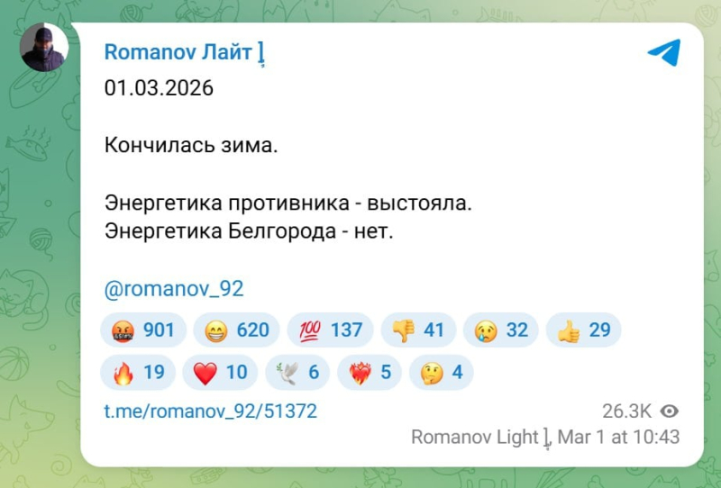 Последствия энергетических атак