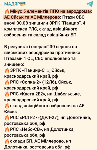 Рванул склад с БК: Мадяр раскрыл, сколько российских объектов в тылу России за ночь снесла Украина