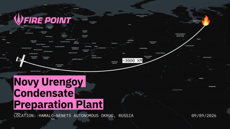 Для удара по заводу в Новом Уренгое дроны FP-1 ВСУ пролетели более 3200 км – Fire Point
