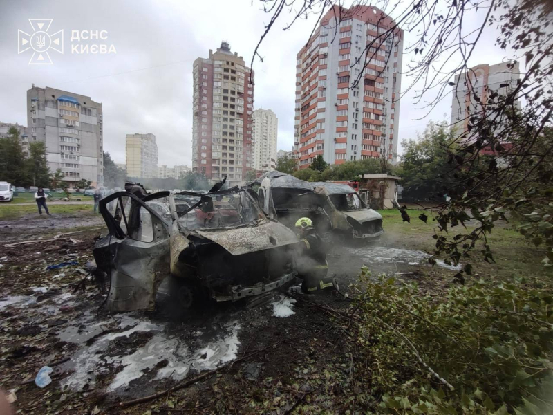 Пожар после атаки